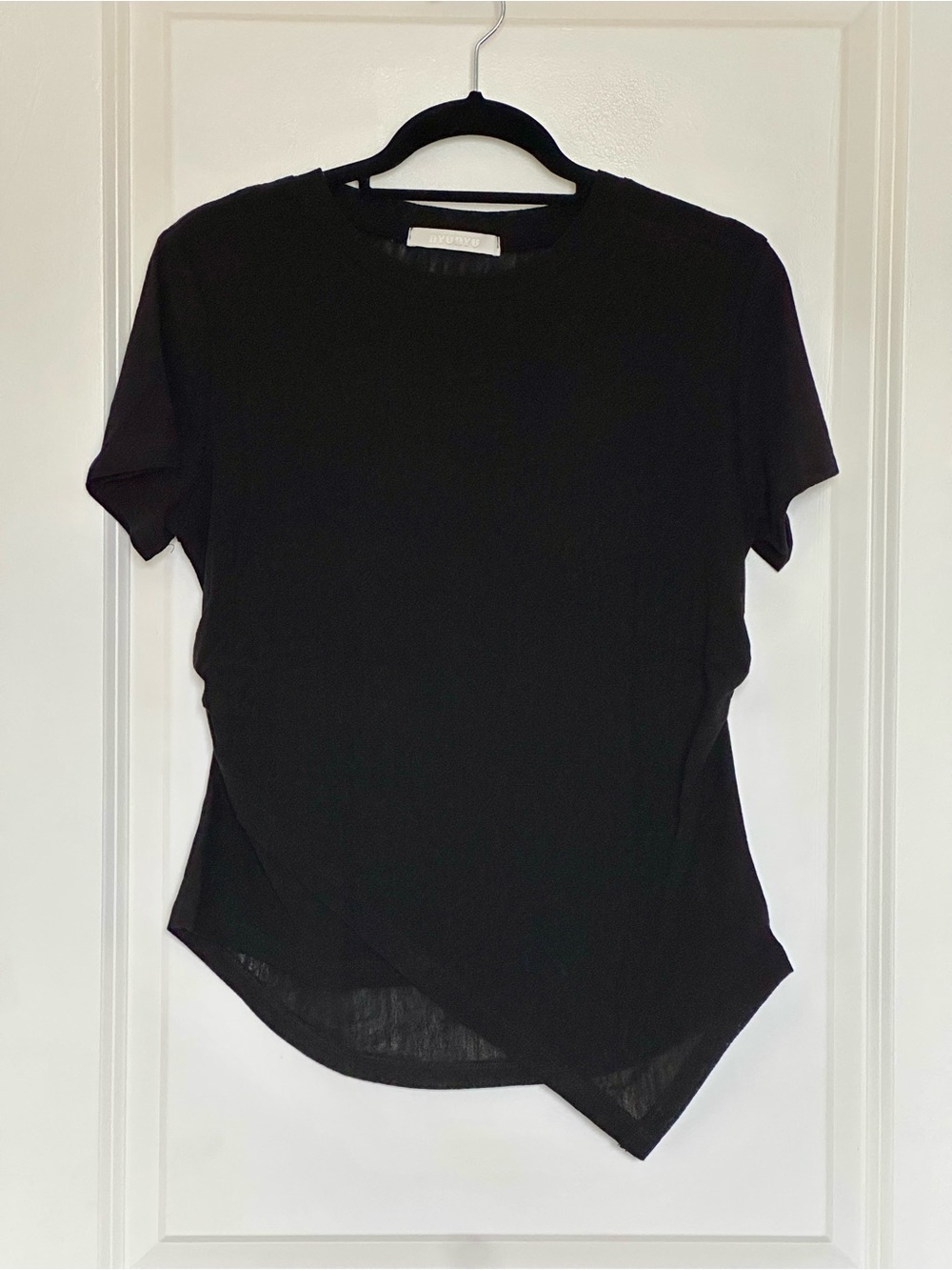 Black Asymmetric Short-Sleeve Tee